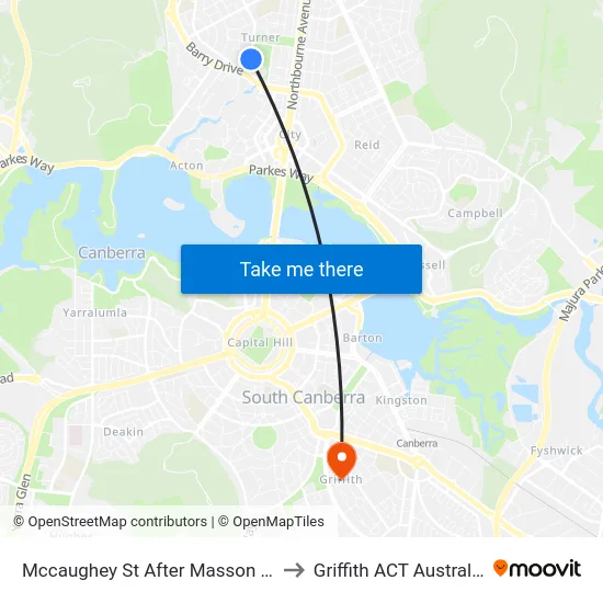 Mccaughey St After Masson St to Griffith ACT Australia map