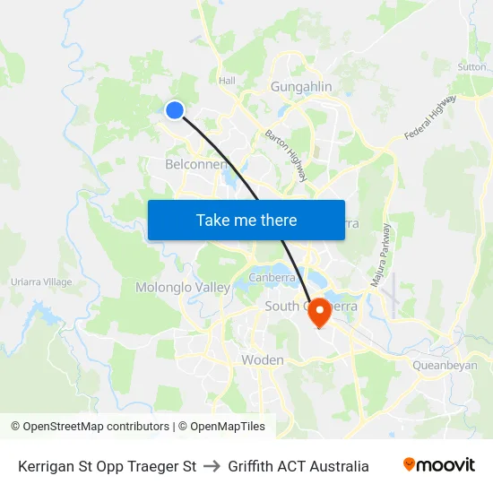 Kerrigan St Opp Traeger St to Griffith ACT Australia map