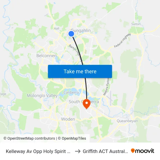 Kelleway Av Opp Holy Spirit Ps to Griffith ACT Australia map