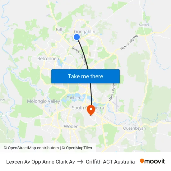 Lexcen Av Opp Anne Clark Av to Griffith ACT Australia map