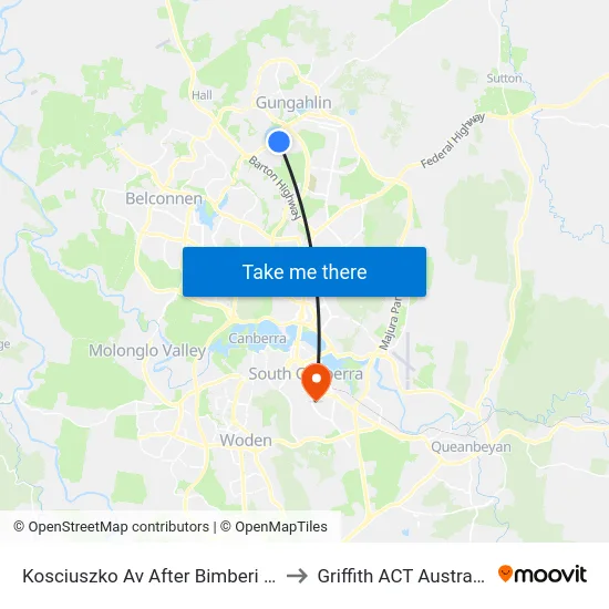 Kosciuszko Av After Bimberi Cr to Griffith ACT Australia map