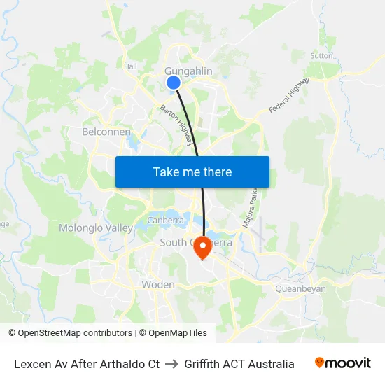 Lexcen Av After Arthaldo Ct to Griffith ACT Australia map