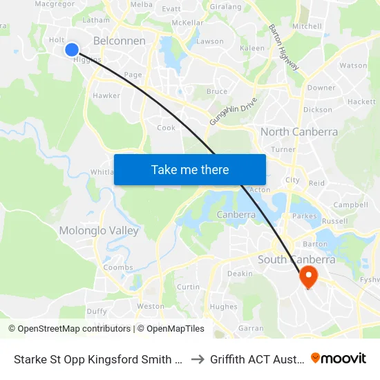 Starke St Opp Kingsford Smith School to Griffith ACT Australia map