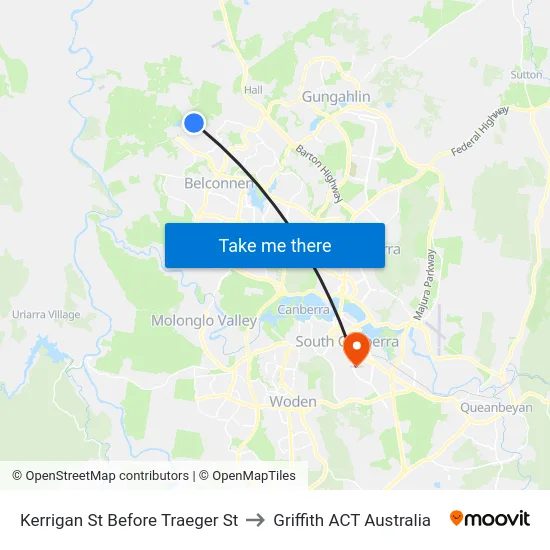 Kerrigan St Before Traeger St to Griffith ACT Australia map