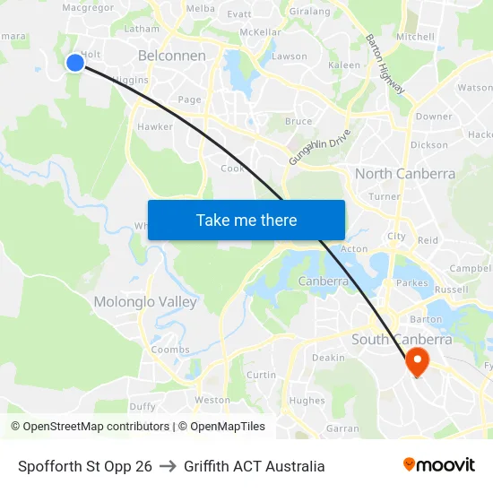 Spofforth St Opp 26 to Griffith ACT Australia map