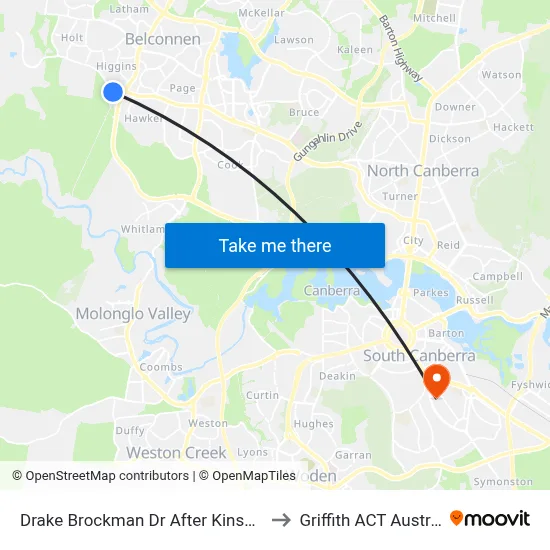 Drake Brockman Dr After Kinsella St to Griffith ACT Australia map