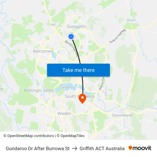 Gundaroo Dr After Burrowa St to Griffith ACT Australia map