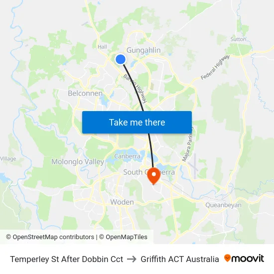 Temperley St After Dobbin Cct to Griffith ACT Australia map