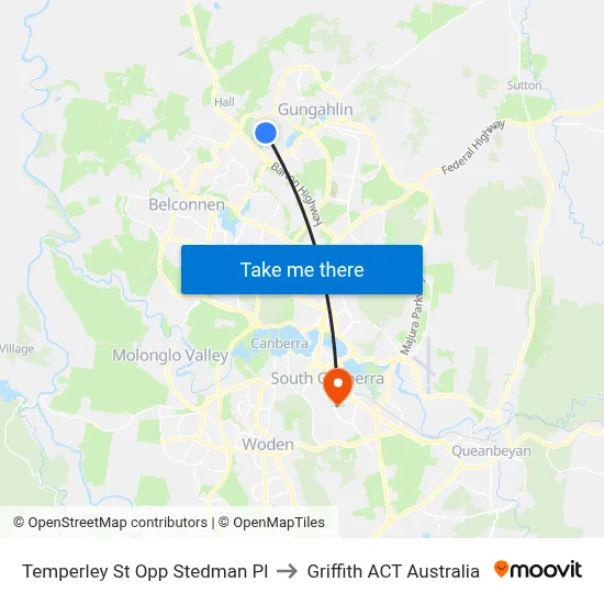 Temperley St Opp Stedman Pl to Griffith ACT Australia map