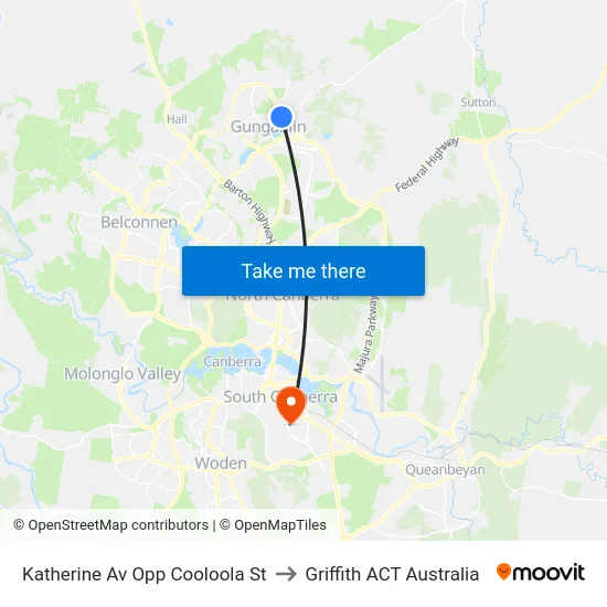 Katherine Av Opp Cooloola St to Griffith ACT Australia map