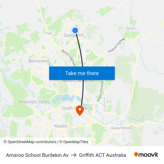 Amaroo School Burdekin Av to Griffith ACT Australia map