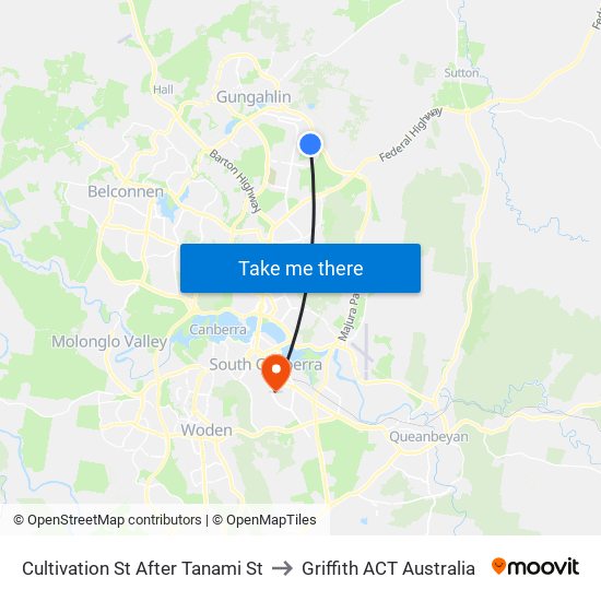 Cultivation St After Tanami St to Griffith ACT Australia map