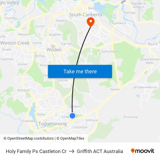 Holy Family Ps Castleton Cr to Griffith ACT Australia map