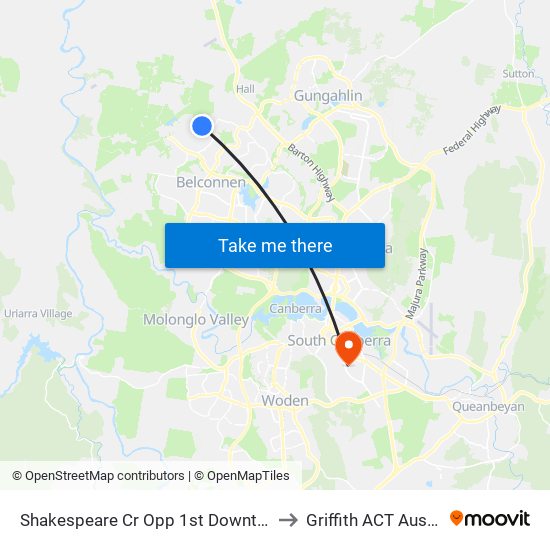 Shakespeare Cr Opp 1st Downthaite St to Griffith ACT Australia map