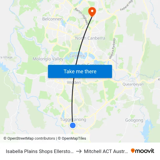Isabella Plains Shops Ellerston Av to Mitchell ACT Australia map