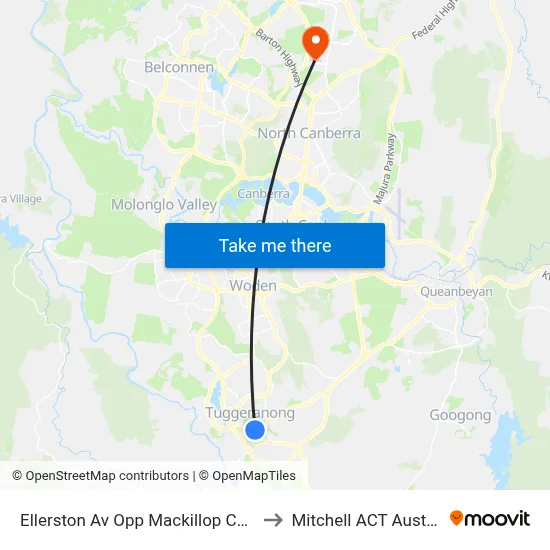 Ellerston Av Opp Mackillop College to Mitchell ACT Australia map