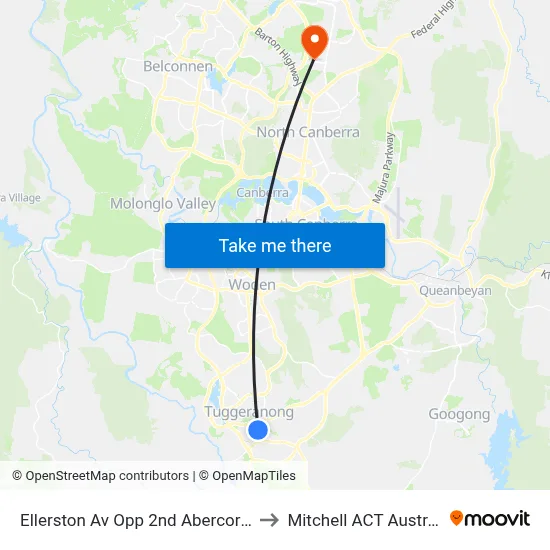 Ellerston Av Opp 2nd Abercorn Cr to Mitchell ACT Australia map