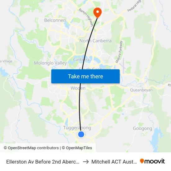 Ellerston Av Before 2nd Abercorn Cr to Mitchell ACT Australia map