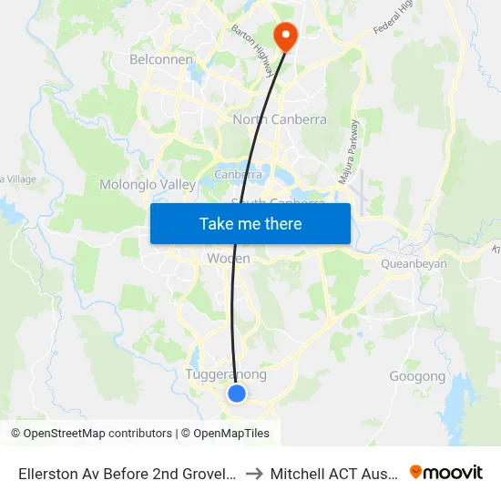 Ellerston Av Before 2nd Groveland Cr to Mitchell ACT Australia map