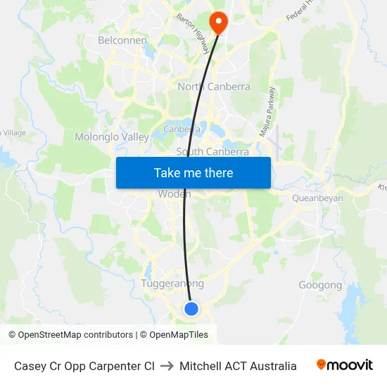Casey Cr Opp Carpenter Cl to Mitchell ACT Australia map