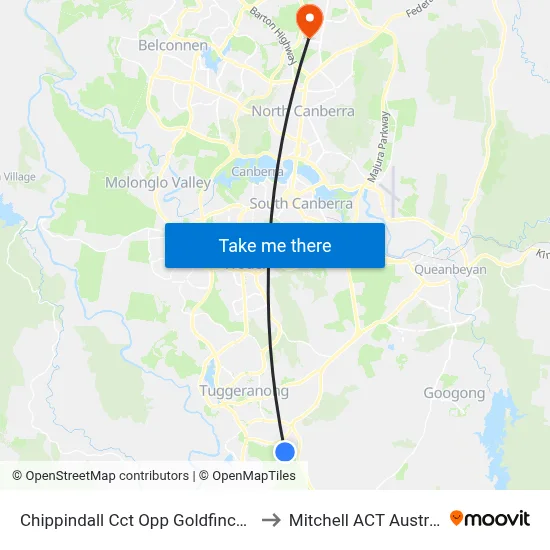 Chippindall Cct Opp Goldfinch Cct to Mitchell ACT Australia map