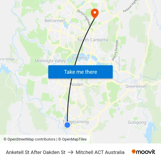 Anketell St After Oakden St to Mitchell ACT Australia map