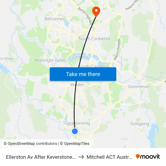 Ellerston Av After Keverstone Cct to Mitchell ACT Australia map
