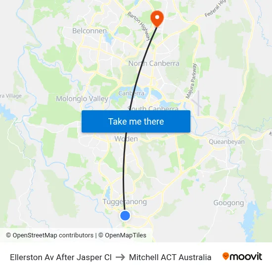 Ellerston Av After Jasper Cl to Mitchell ACT Australia map