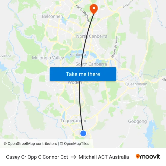 Casey Cr Opp O'Connor Cct to Mitchell ACT Australia map