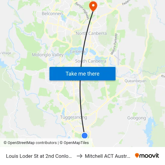 Louis Loder St at 2nd Conlon Cr to Mitchell ACT Australia map