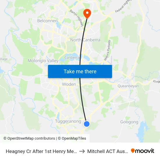 Heagney Cr After 1st Henry Melville Cr to Mitchell ACT Australia map