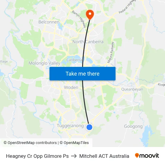 Heagney Cr Opp Gilmore Ps to Mitchell ACT Australia map