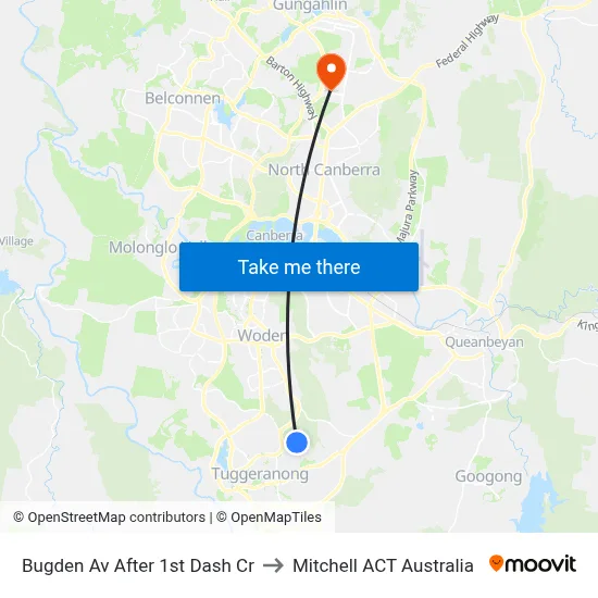 Bugden Av After 1st Dash Cr to Mitchell ACT Australia map