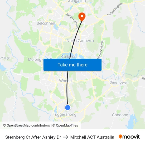 Sternberg Cr After Ashley Dr to Mitchell ACT Australia map
