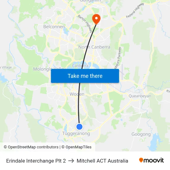 Erindale Interchange Plt 2 to Mitchell ACT Australia map