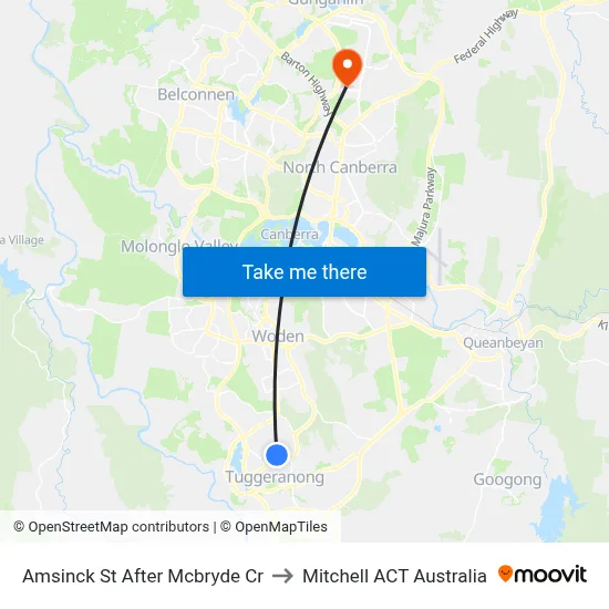 Amsinck St After Mcbryde Cr to Mitchell ACT Australia map