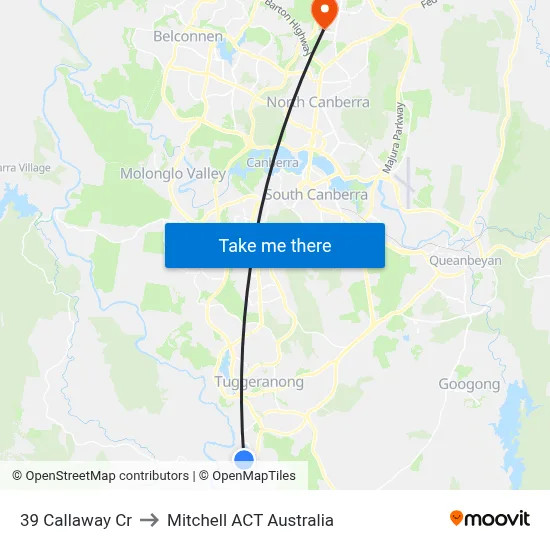 39 Callaway Cr to Mitchell ACT Australia map
