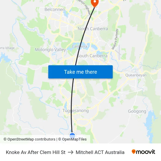 Knoke Av After Clem Hill St to Mitchell ACT Australia map