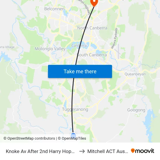 Knoke Av After 2nd Harry Hopman Cct to Mitchell ACT Australia map