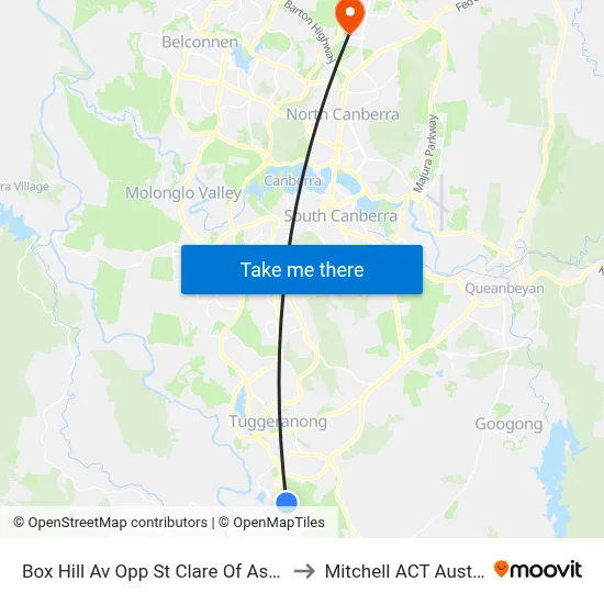 Box Hill Av Opp St Clare Of Assisi Ps to Mitchell ACT Australia map