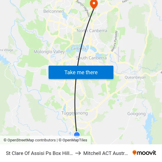 St Clare Of Assisi Ps Box Hill Av to Mitchell ACT Australia map
