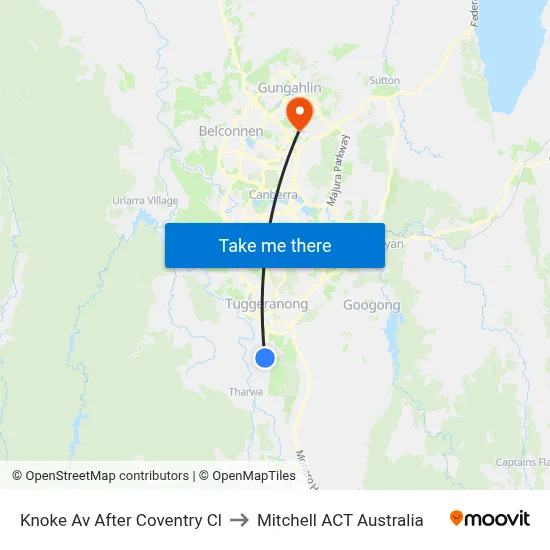 Knoke Av After Coventry Cl to Mitchell ACT Australia map