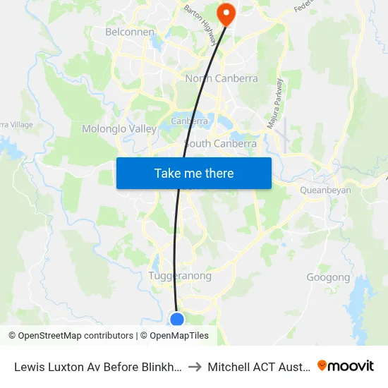 Lewis Luxton Av Before Blinkhorn Pl to Mitchell ACT Australia map