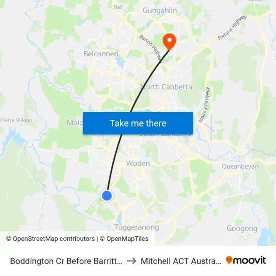 Boddington Cr Before Barritt St to Mitchell ACT Australia map