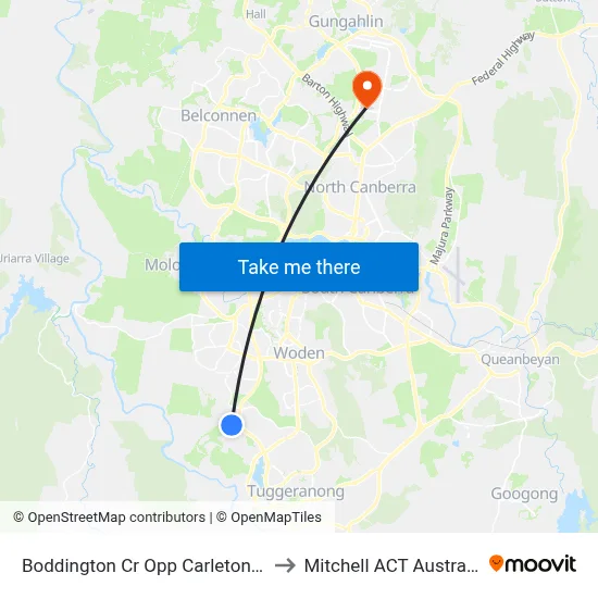 Boddington Cr Opp Carleton St to Mitchell ACT Australia map