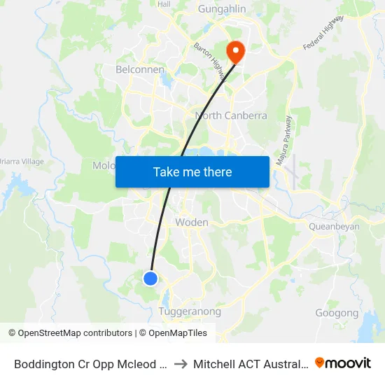 Boddington Cr Opp Mcleod Pl to Mitchell ACT Australia map