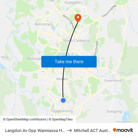 Langdon Av Opp Wanniassa Hills Ps to Mitchell ACT Australia map
