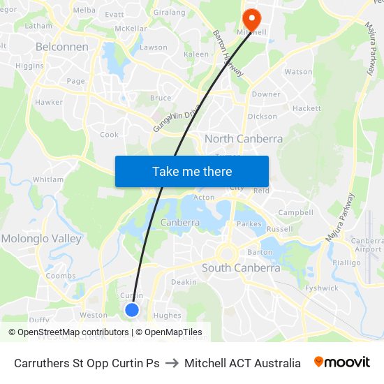 Carruthers St Opp Curtin Ps to Mitchell ACT Australia map