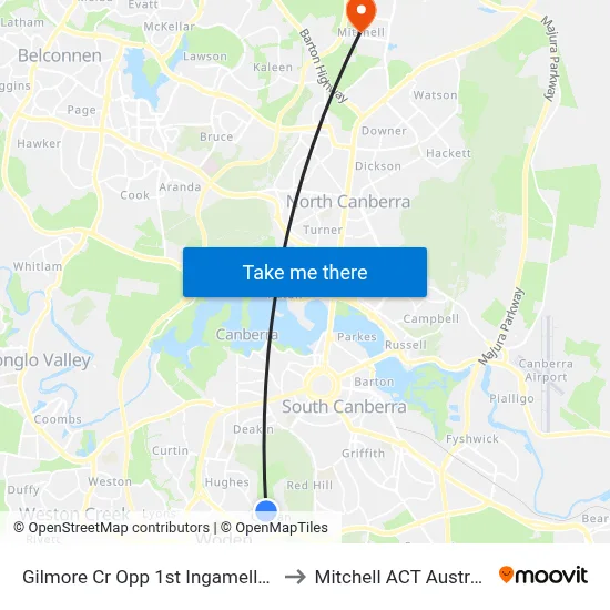 Gilmore Cr Opp 1st Ingamells St to Mitchell ACT Australia map