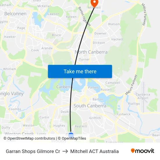 Garran Shops Gilmore Cr to Mitchell ACT Australia map